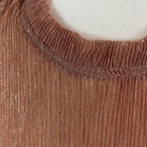 NWOT Molly Bracken Swing/Tunic Rose Gold Shimmery Top - L